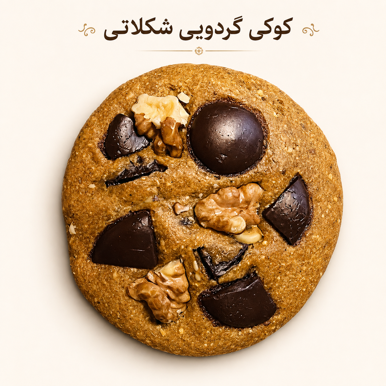 کوکی گردو شکلاتی (سایز بزرگ)